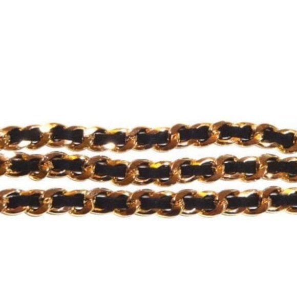 3 ROW GOLD CHAIN & LEATHER BRACELET-MAGNETIC CLOSURE-LOVE LOVE LOVE IT!! - Picture 5 of 6